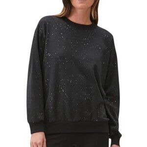 NEW Michael StarsLong-Sleeve Silver Paint Splatter Print Pullover Sweater Sz. S